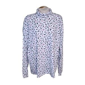Christmas Holiday Shirt Classic Elements Women's 3X Holly Mock Neck Long‎ Sleeve